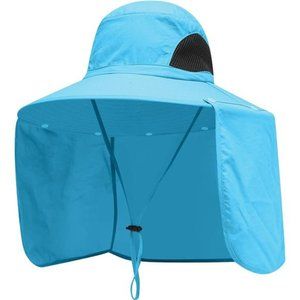 Sun Blocker Hats Outdoor Sun Protection Fishing Cap with Neck Flap Large BrimHat